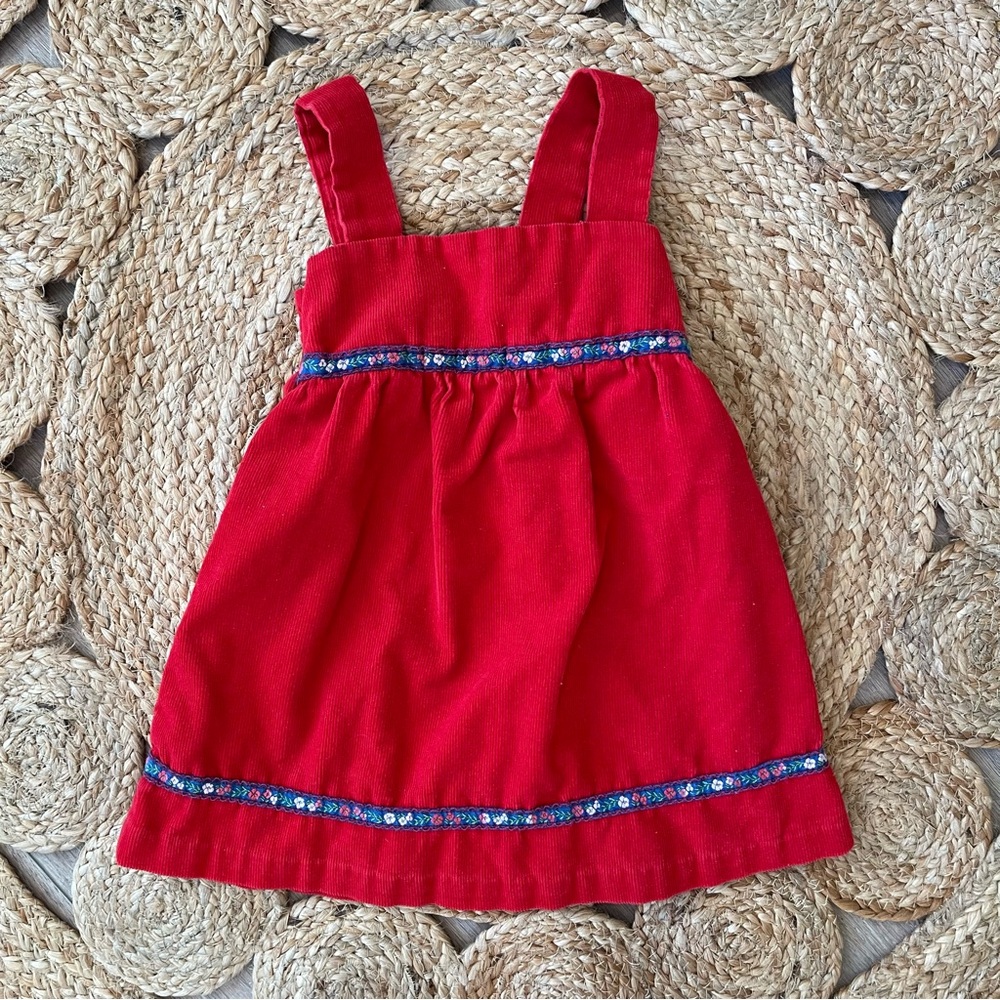 Girl's Vintage Corduroy Jumper Dress